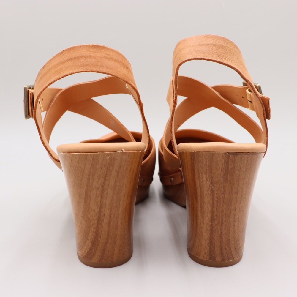 Korks Abloom Strappy Platform Slingback Pump Platform Clogs Size 11M Tan Studded - Picture 7 of 9